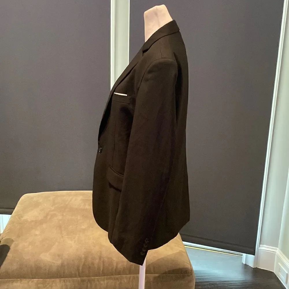 Men’s Black Suit Jacket Blazer One Button Notched Lapel Size 36 NWOT